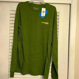 NWT columbia PHG long sleeve graphic performance hunting gear shirt lg green